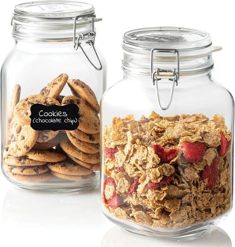 Bormioli Rocco 149240M02121197 Fido Glass Canning Jar Italian 67Â¾ oz-2 Liter (2 Pack), (Pack of 2), Clear - Image 1